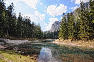 Landscape of the Green lake next to Tragoess in Styria (Austria) clipart