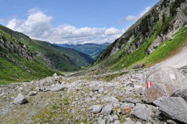 Schoenachtal (Tirol Au Zillertal Vadisi'nin yüksek Alp manzara