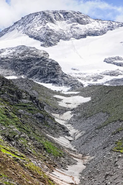 Wysoki alpejski krajobraz doliny Zillertal Schoenachtal (Tirol Au — Zdjęcie stockowe