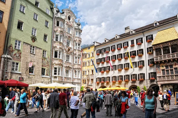 Panoráma města z Innsbrucku na Innu (Tirol Rakousko) — Stock fotografie
