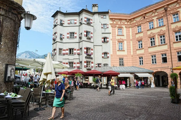 Cidade de Innsbruck no rio Inn (Tirol Áustria ) — Fotografia de Stock