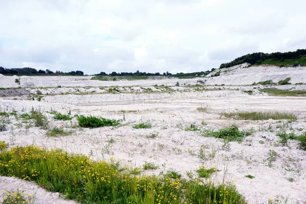 View into chalk rock quarry mine — Stock Photo, Image