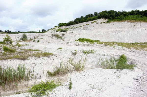 View into chalk rock quarry mine — Stock Photo, Image