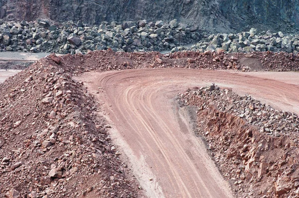 View into a quarry mine of porphyry rock — Stock Photo, Image