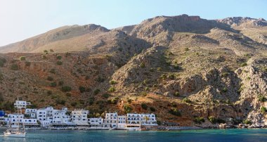 Köy Loutro güney kıyısında Crete, Yunanistan. 