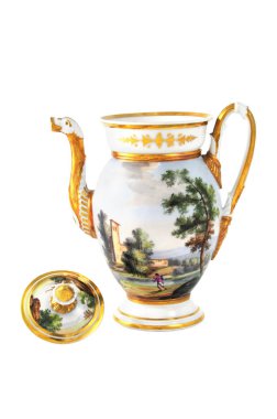 19. yüzyıl (Biedermeier zaman antik kahve pot)