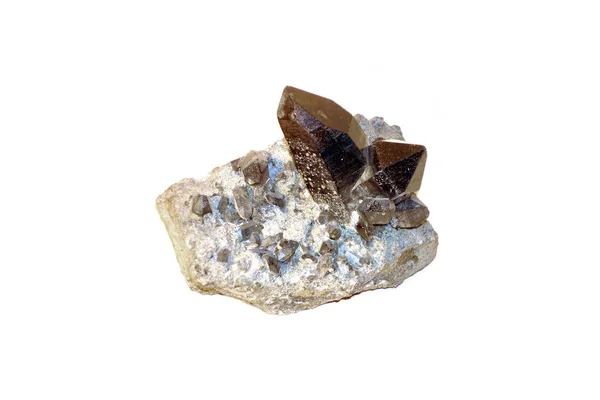 Smoky quartz crystal på vit isolerade bakgrund — Stockfoto