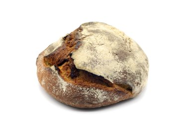 Beyaz izole arkaplanda taze çavdar ekmeği