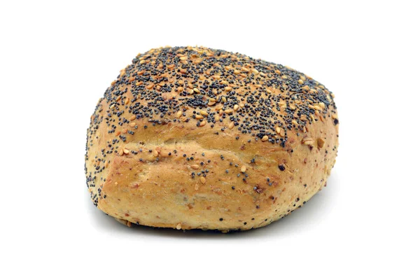 Traditional german bread roll with poppy seeds and sesame corns. — Stock Photo, Image