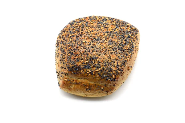 Traditional german bread roll with poppy seeds and sesame corns — Stock Photo, Image