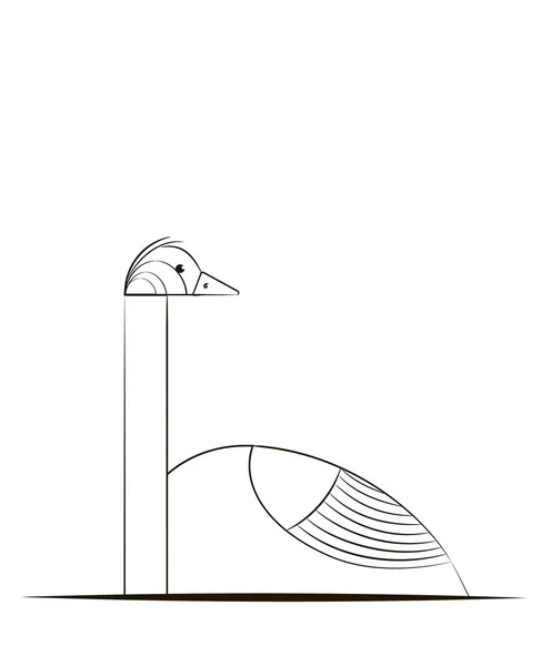 Drawing of a Swan ink — Stock Vector