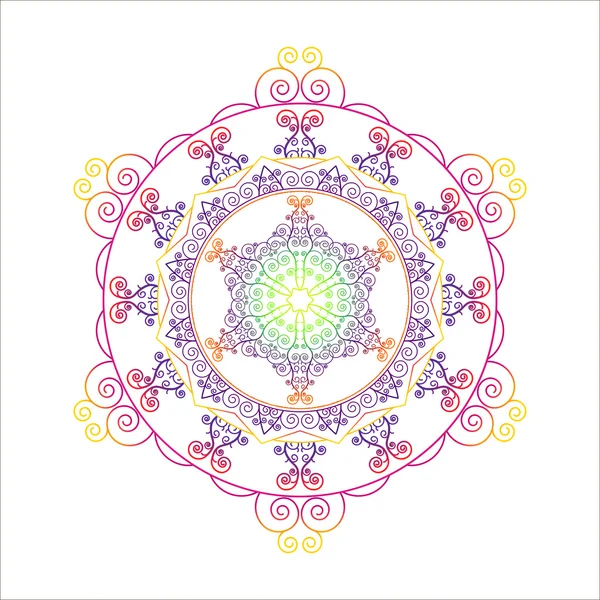 Mandala en forma de delicados copos de nieve. Vector . — Vector de stock