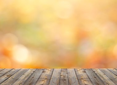 Bir bokeh bulanık bir zemin üzerine boş döşeme.