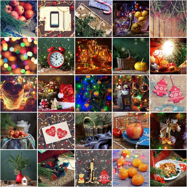 Collage de imágenes de Navidad . — Foto de Stock