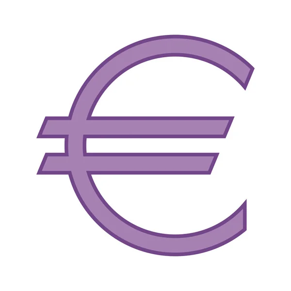 Symbol waluty euro w purpurowy kolor. Wektor. Logo. — Wektor stockowy