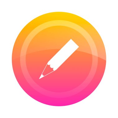 Kalem düğmesi, illüstrasyon vektör. Düz tasarım.