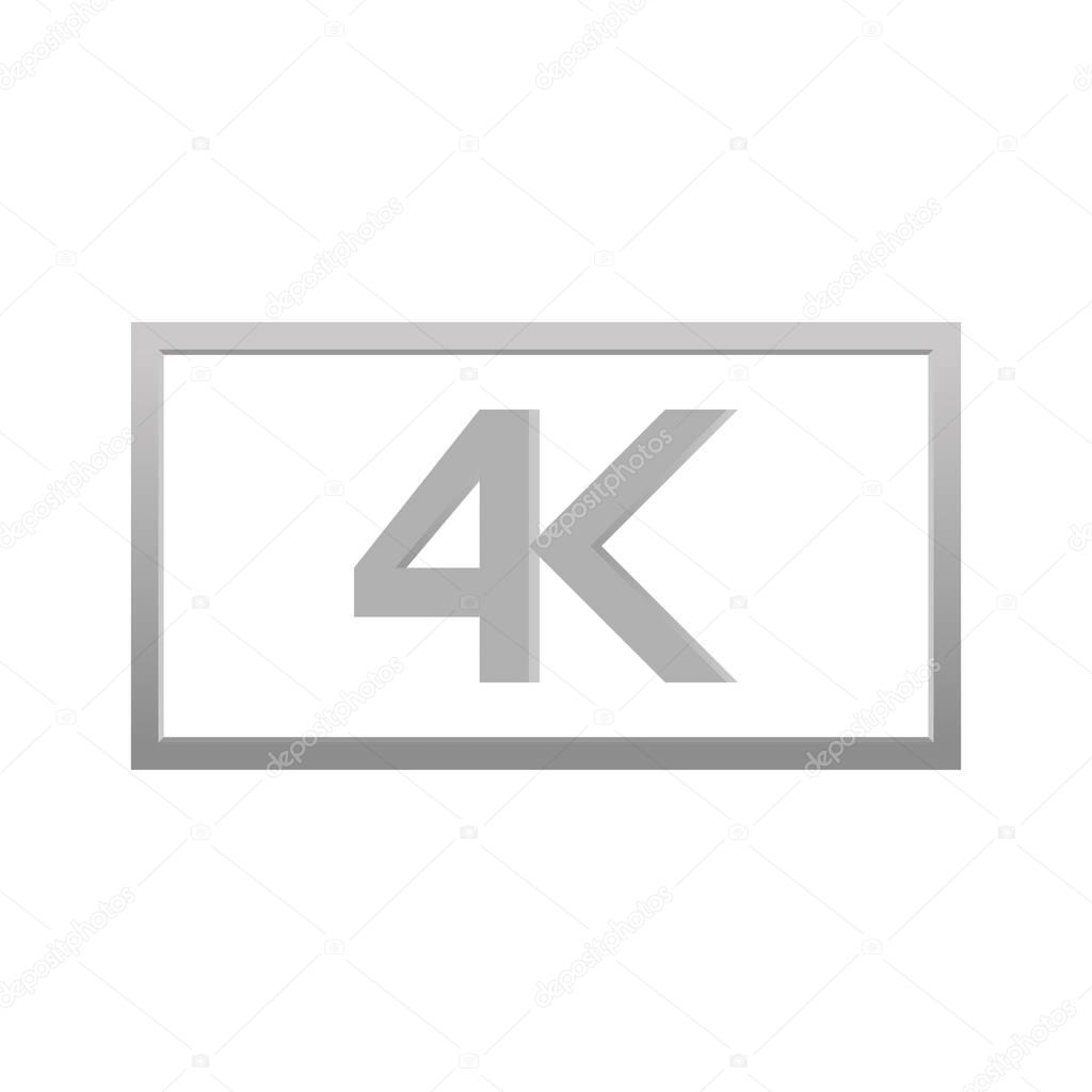 4k icon, vector illustration. Modern video resolution.
