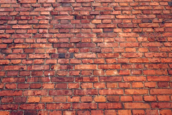 Oude muur van rode baksteen. Grunge textuur. — Stockfoto