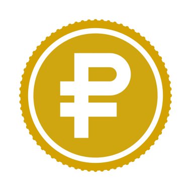 madeni para Rublesi. simge. vektör 