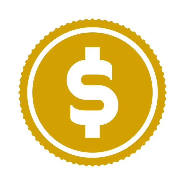 Dólar da moeda. ícone vetorial . —  Vetores de Stock