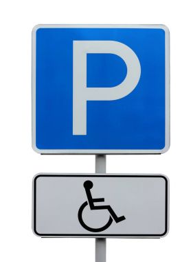 yol Park giriş, engelliler için yerleştirin. izole.