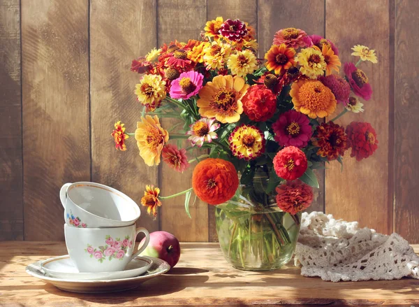 Country still life with flowers — Stock Photo, Image