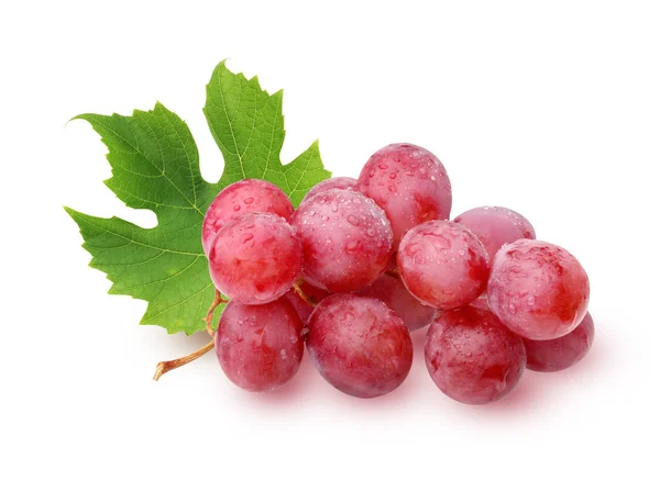 Bunch of grapes with leaves isolated on a white background. — Stock Photo, Image