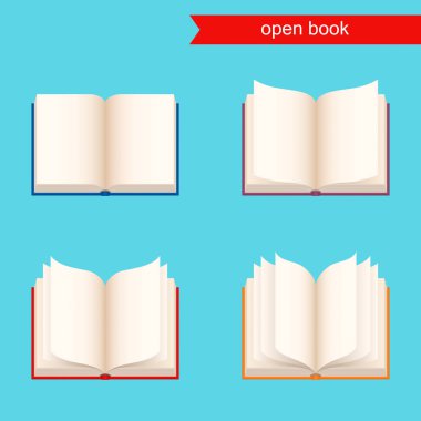kitap açın. vektör Icon set. 