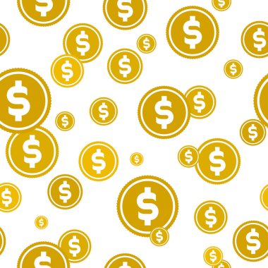 madeni para dolar. vektör sorunsuz arka plan.