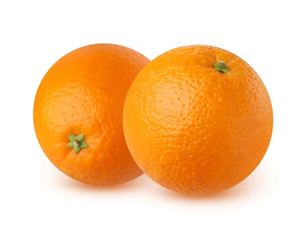 흰색 배경에 고립의 익은 오렌지 2 개. — 스톡 사진