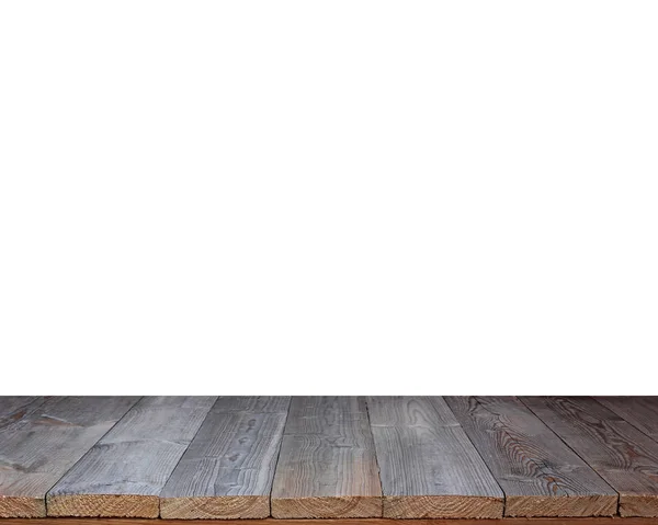 Prázdné dřevěné podlahy izolované na bílém pozadí. — Stock fotografie