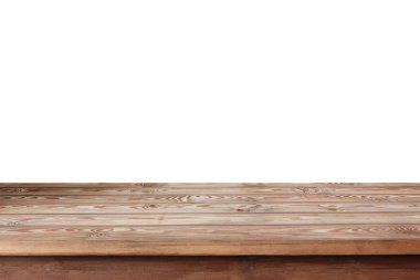 Beyaz bir arka plan üzerinde izole, boş tezgahlar.