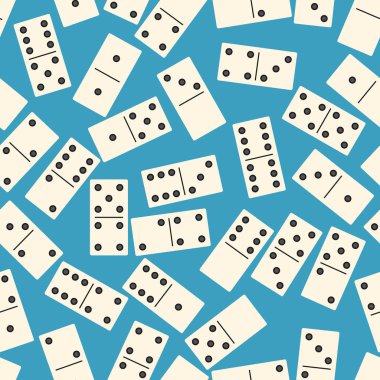 Mavi arka plan üzerinde Domino ile Seamless Modeli. 