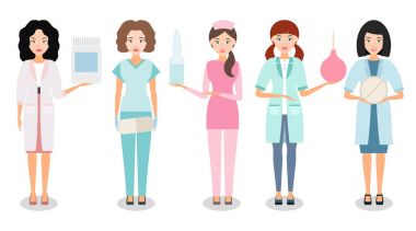 Hemşire veya erkek doktor ilaç bir WHI izole el ile