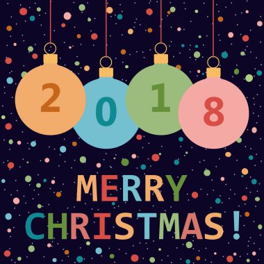 Mutlu Noeller! 2018 tarafından yeni yıl tebrik kartı. 