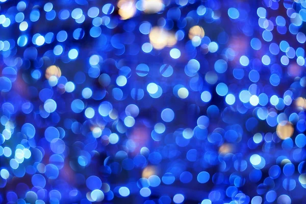Azul fundo embaçado festivo com bokeh . — Fotografia de Stock