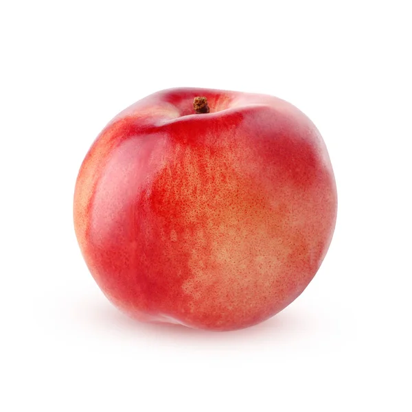 Een nectarine, geïsoleerd op witte achtergrond. — Stockfoto