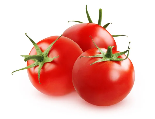 Tres tomates aislados en blanco —  Fotos de Stock