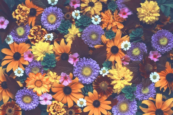 Florale achtergrond met vintage toning. Textuur van de bloemen. — Stockfoto