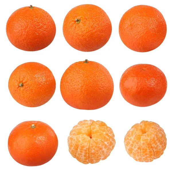 Tangerines geïsoleerd op witte achtergrond. — Stockfoto