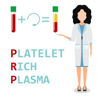 Trombosit zengin plazma. PRP yöntemi. Vektör.
