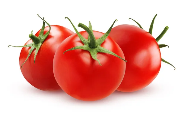 Tomates maduros aislados sobre fondo blanco —  Fotos de Stock
