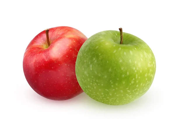 Manzanas verdes y rojas aisladas sobre un fondo blanco . —  Fotos de Stock