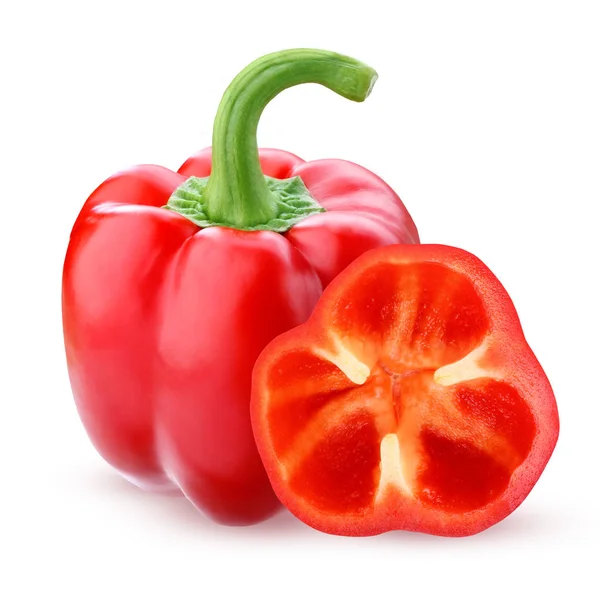 Red bell pepper, isolated on a white background. — Stock Photo, Image