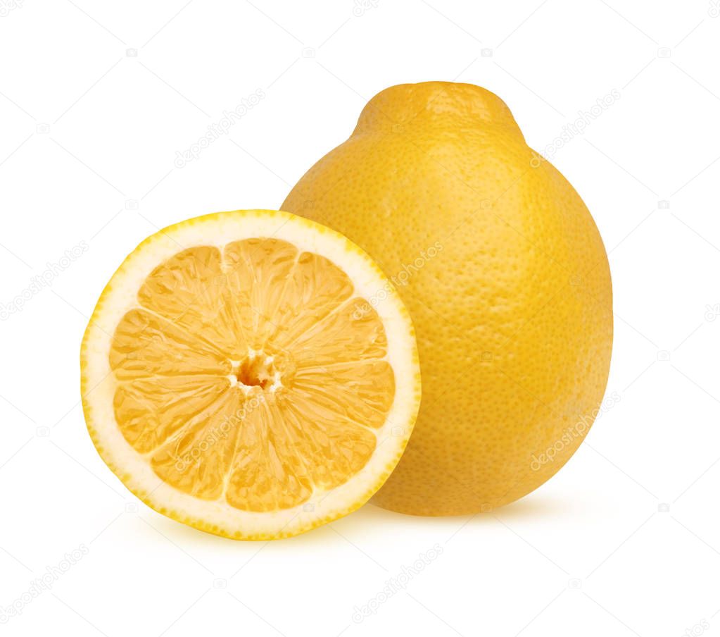 Lemon, isolated on a white background.