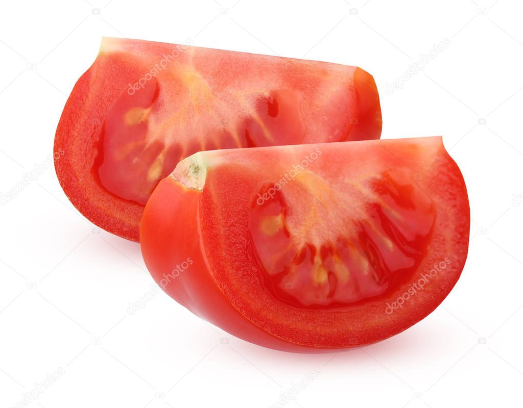 tomato slices isolated on white background