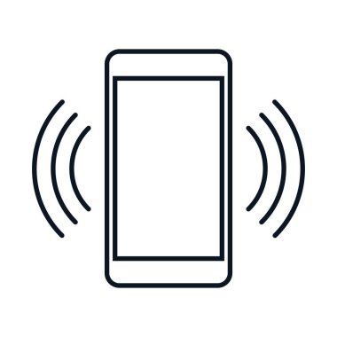 Arayan kişinin cep telefonu, satırı simgesi. vektör çizim.