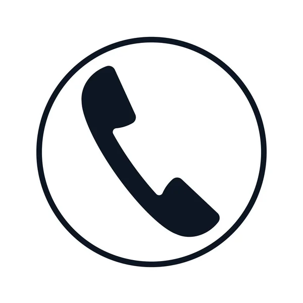 Telefon, telefonkagyló ikon belsejében egy kört. Vektoros illusztráció. — Stock Vector