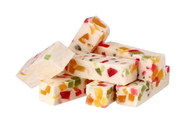 Marshmallows med marmelad isolerad på vit bakgrund. — Stockfoto
