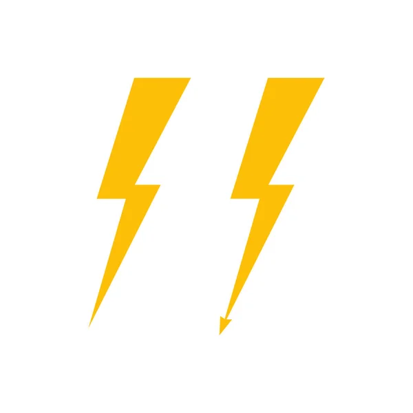Lightning Yellow Simple Icon White Background Vector Flat Illustration — Stock Vector